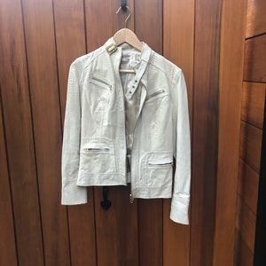 Snakeskin leather motor jacket